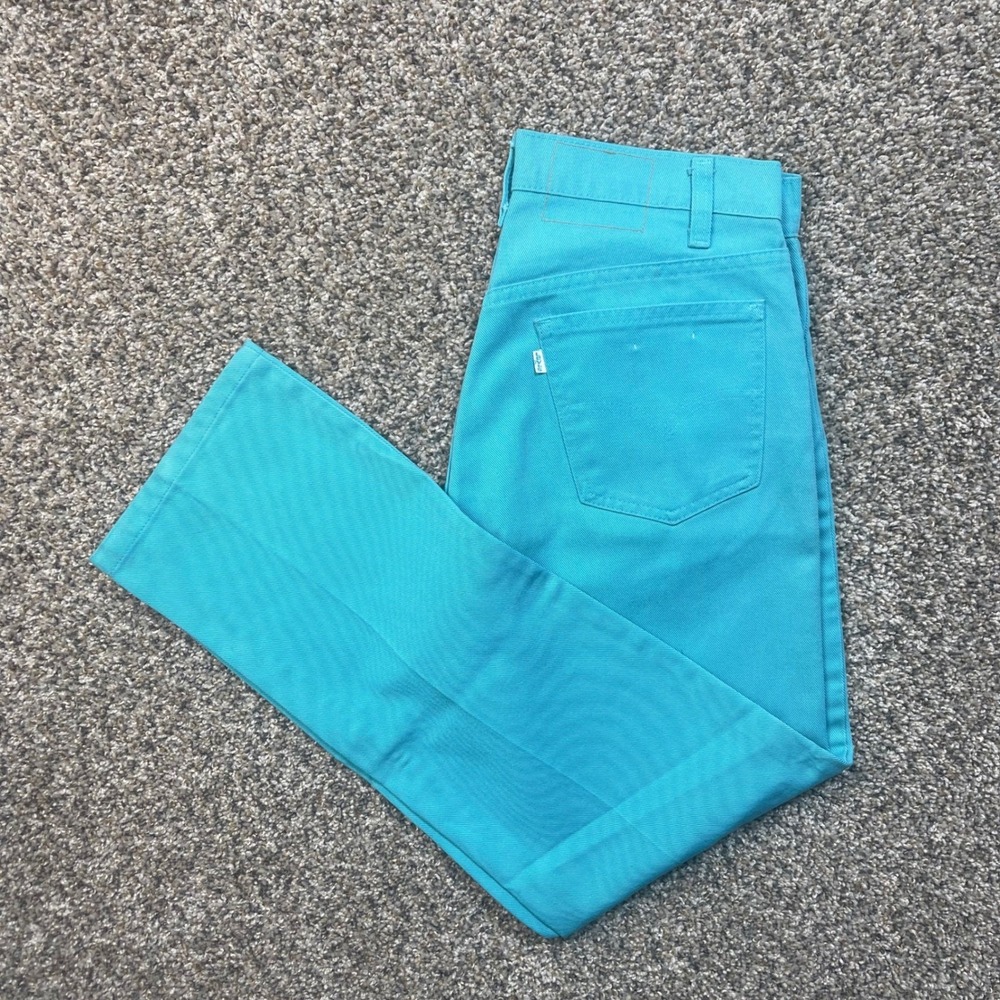Vintage Levi's 505 Women's 31x29 Jeans USA Made Teal Denim Straight Mid Rise 00s
